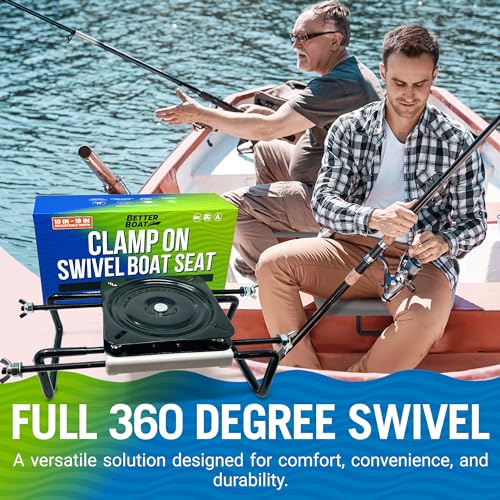 Better Boat Clamp On Boat Seat Swivel for Jon Boats and Fishing Bass Boats Mount Base with Aluminum Portable Seat Clamp Includes Swivel Bracket Mounting Kit and Bench Hardware - Image 4