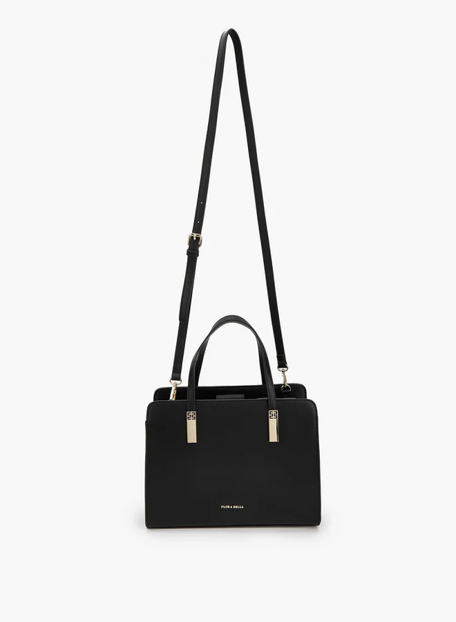 Flora Bella By Shoexpress Solid Tote Bag with Detachable Strap and Zip Closure