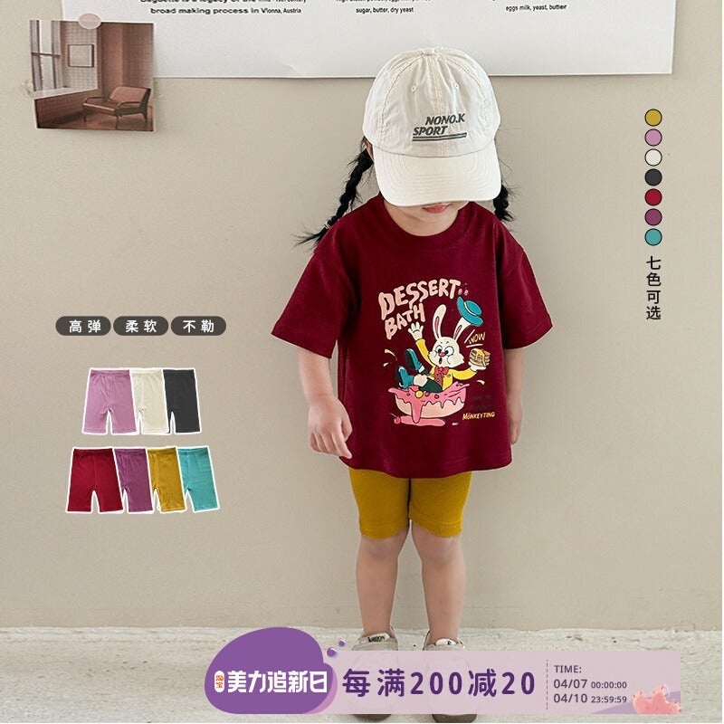 Girls' Stretch Riding Pants Thin Shorts Baby Girls' Summer Pit Leggings Five-Point Pants Children'S Wear - Image 2