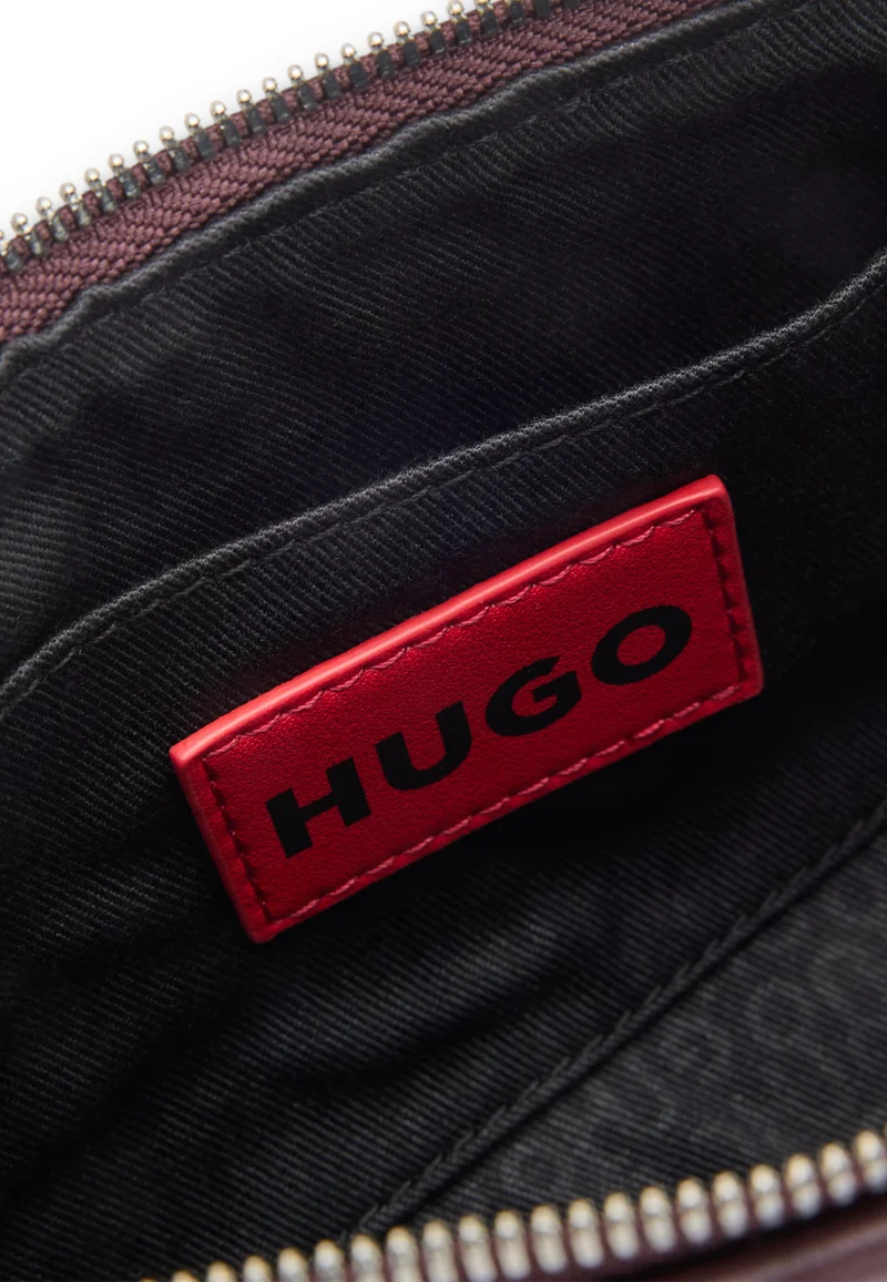 HUGO Textured hobo bag with stacked-logo trim
