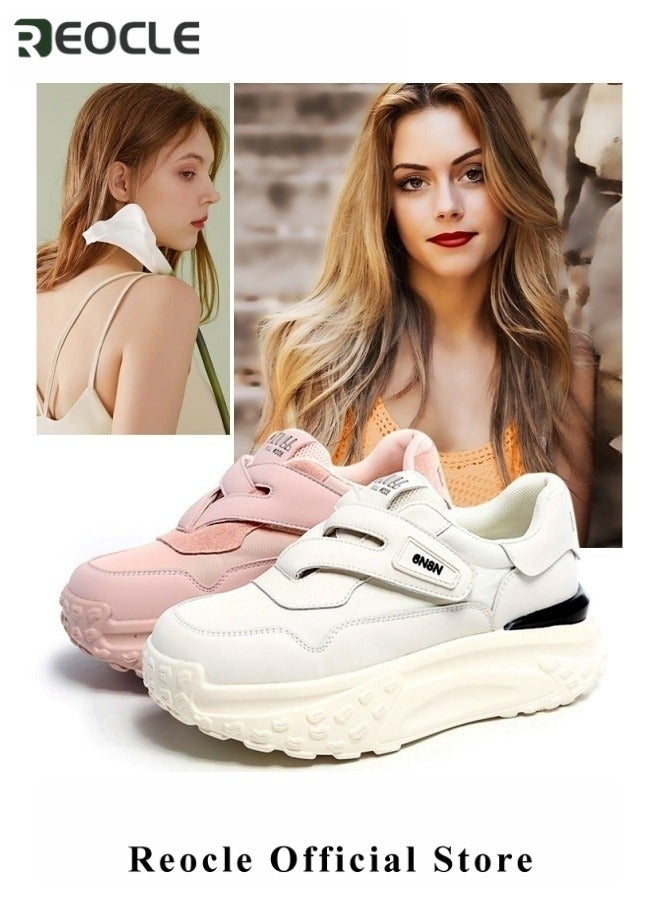 REOCLE Women's Shoes Sports Shoes Platform Flat Height Increase Fashion Shoes for Travel & Workout & Short Trips - Image 2
