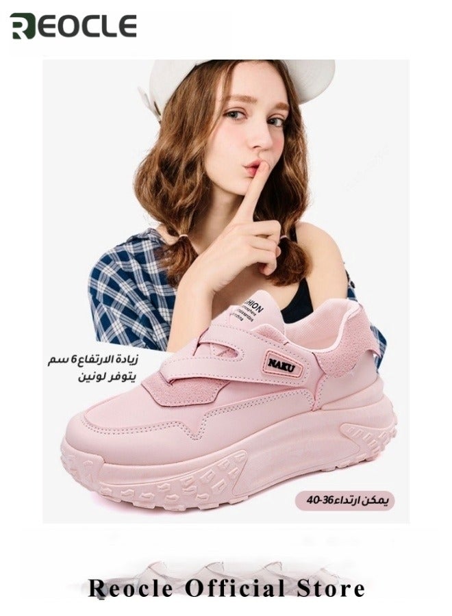 REOCLE Women's Shoes Sports Shoes Platform Flat Height Increase Fashion Shoes for Travel & Workout & Short Trips - Image 3