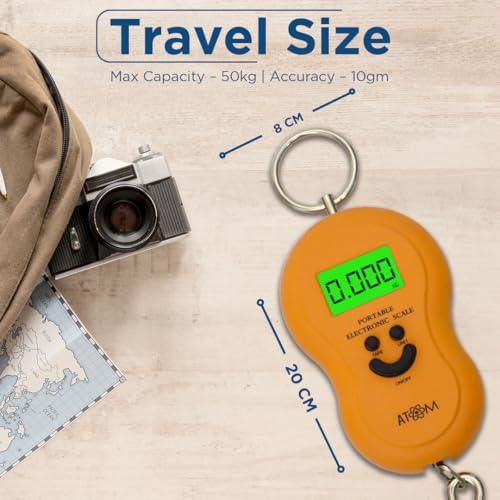 ATOM A 301 Electronic Digital Hanging Stainless Steel Hook Luggage Portable Scale with LCD Display for Industrial Fishing Factory Use Capacity 50Kg (Color may Vary) - Image 3
