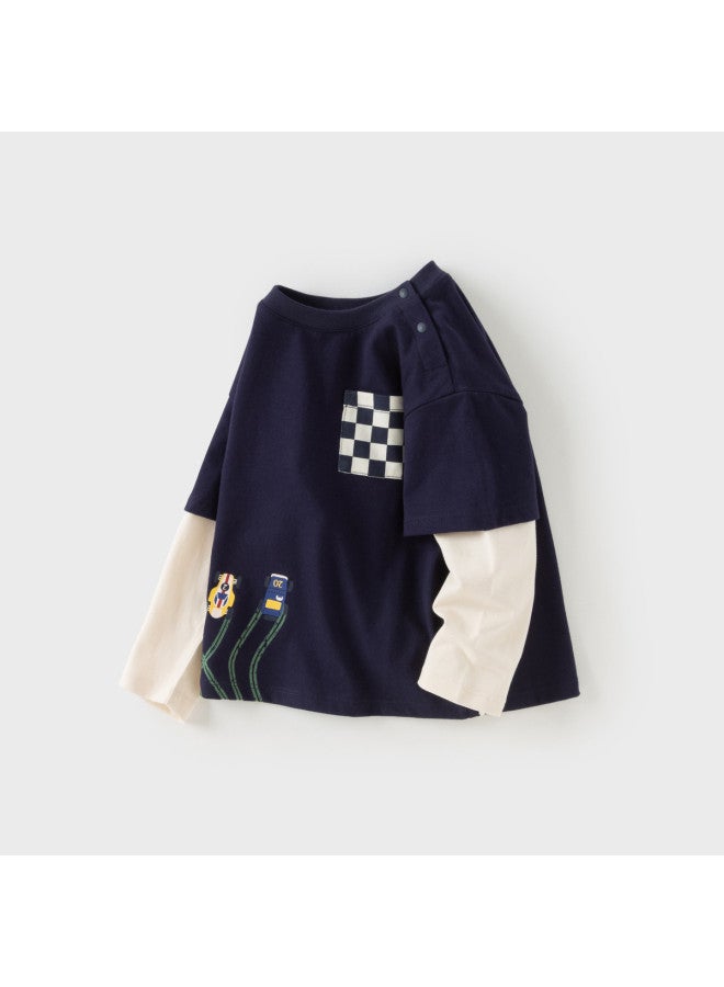 Boys' Long Sleeve T-shirt New Cotton Base Layer Top 2025 Autumn Fake Two-piece Shirt - Image 4