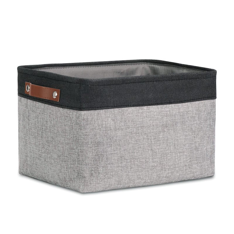 DULLEMELO Fabric Storage Basket for ShelvesClosets Collapsible Rectangle Basket for Organizing Clothes Toys Towels Books Laundry Nursery Dog Toy Basket Empty BlackGray