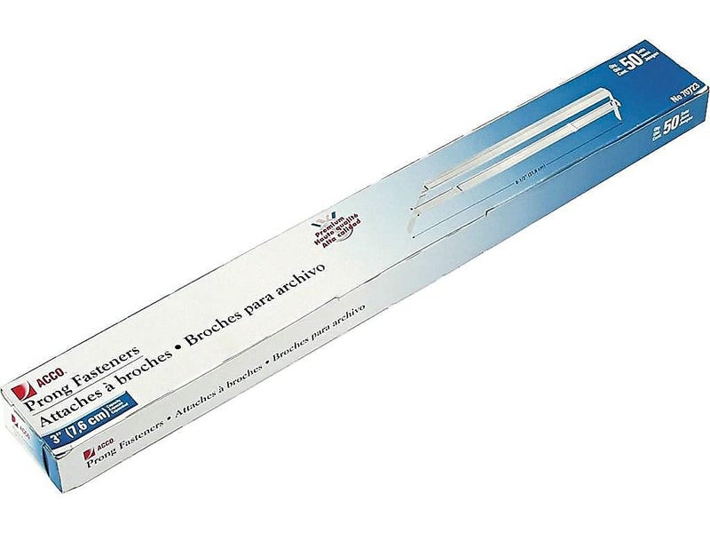 ACCO Brands مشابك أكو، متميزة، سعة 3"، مسافات 8.5"، مجموعة كاملة، 50/علبة (70723) - Image 3