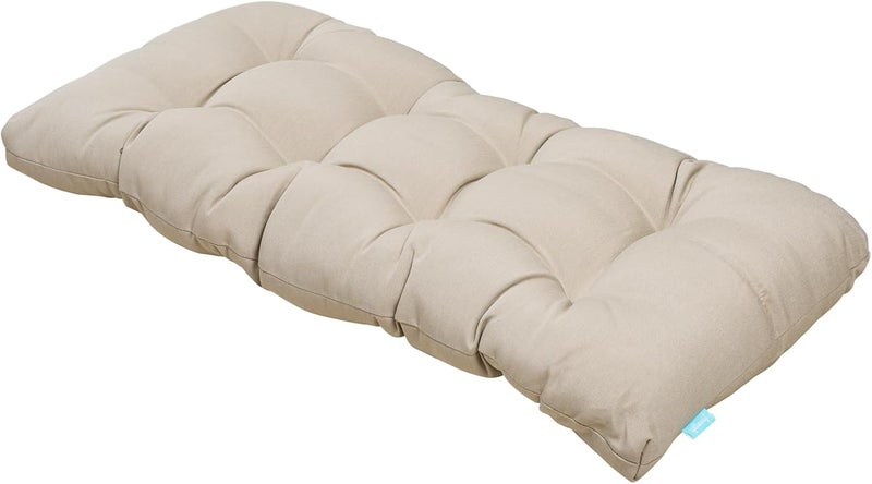 QILLOWAY Outdoor Patio Wicker Seat Cushions Group Loveseat/Two U-Shape/Two Lumbar Pillows for Patio Furniture,Wicker Loveseat,Bench,Porch,Settee of 5 (Beige/Sand/Camel) - Image 3