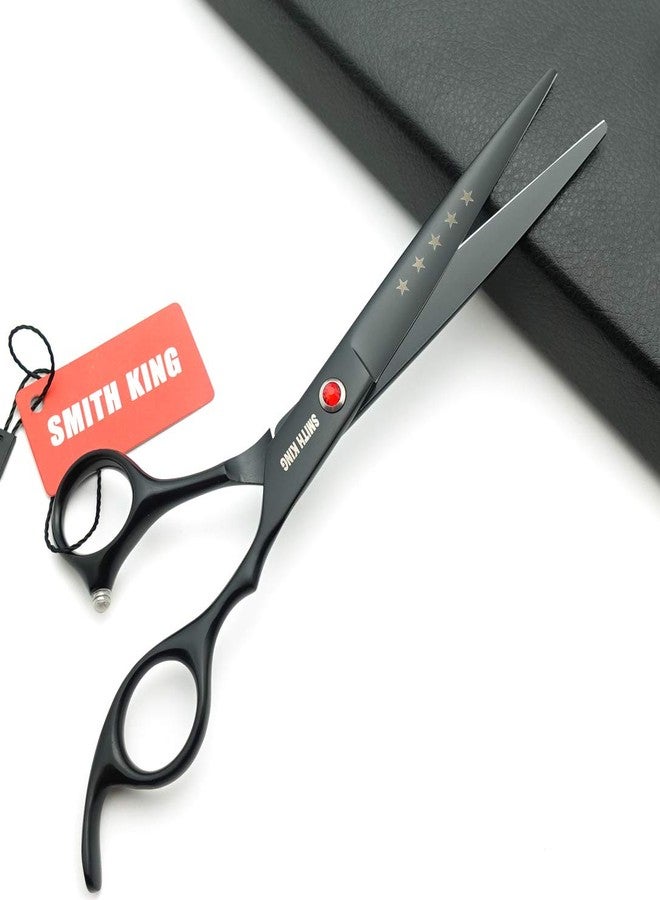 Smithking 7.0in Professional Pet Grooming Scissors set,Straight & Thinning & Curved scissors 4pcs set for Dog grooming (Matt Black) - Image 5