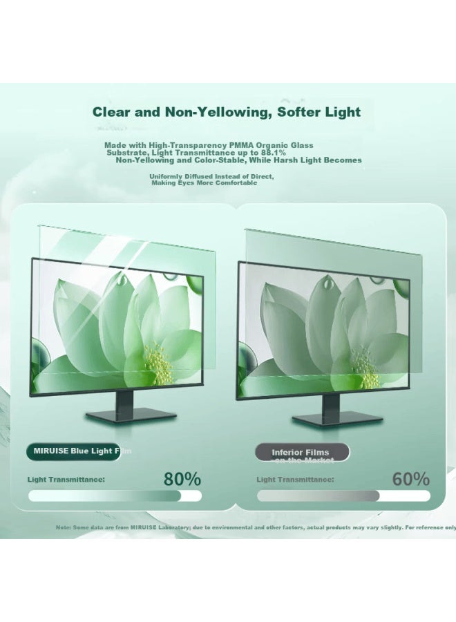 Mryc Monitor Computer Anti-blue Light Protective Screen Desktop Laptop Screen Protector Radiation Shield Eye Protection Blue Light Filter Acrylic Hanging 14.1 Inch 16:9 - Image 2