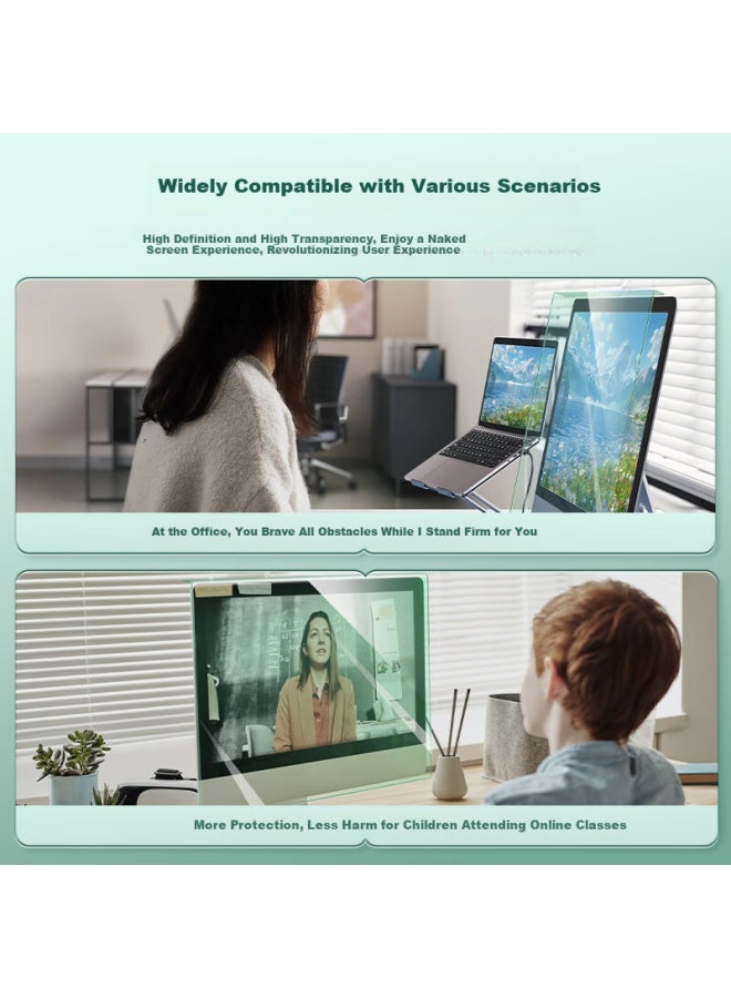 Mryc Monitor Computer Anti-blue Light Protective Screen Desktop Laptop Screen Protector Radiation Shield Eye Protection Blue Light Filter Acrylic Hanging 14.1 Inch 16:9 - Image 5