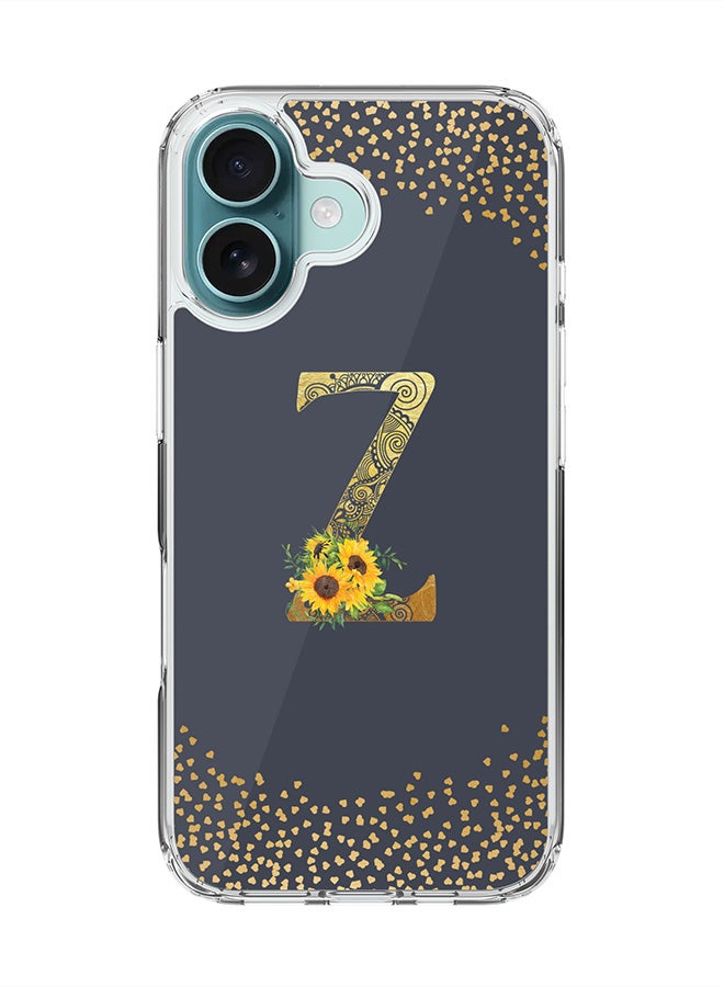 Stylizedd For iPhone 16 Case [Compatible with MagSafe] Slim Magnetic cover Clear Phone Case - Custom Monogram Mandala Floral - Z (Grey ) - Image 1