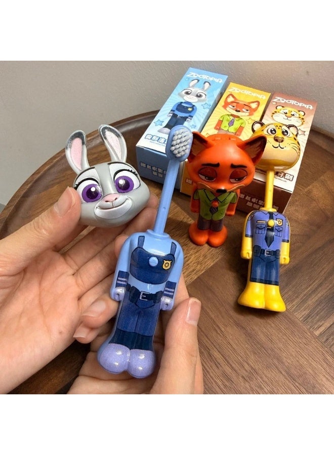 Disney nick Zootopia Baby Toothbrush with Nick & Judy Character Design, Soft Bristles Kids Toothbrush, Transformable Cartoon Toothbrush for Boys & Girls - Image 5