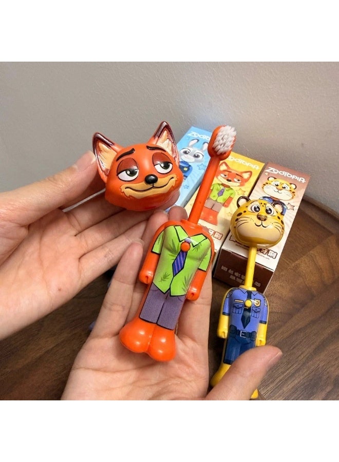 Disney nick Zootopia Baby Toothbrush with Nick & Judy Character Design, Soft Bristles Kids Toothbrush, Transformable Cartoon Toothbrush for Boys & Girls - Image 4