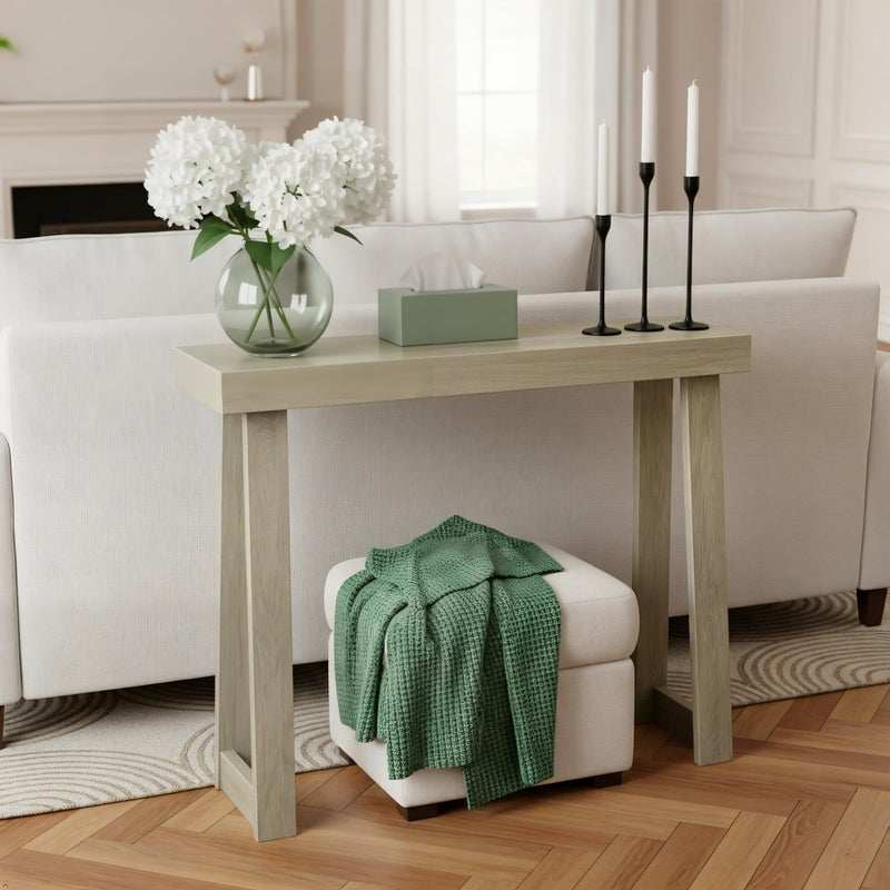 Plank+Beam Classic 36 Inch Console Table, Solid Pine Wood Entryway Table, Narrow Sofa Table for Hallway or Living Room, Seashell - Image 3