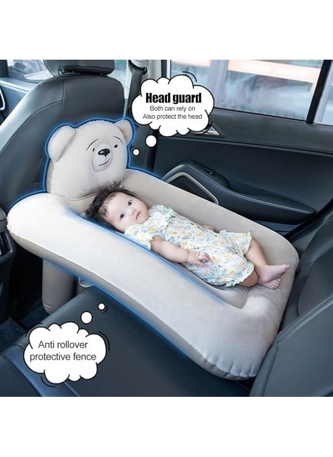 GGEROU - Inflatable Toddler Travel Bed, Airplane Bed for Kids, Airplane Seat Extender for Kids, Plane Bed for Toddler Baby Air Mattress, Toddler Blow Up Bed with Sides Pump and Belt - Image 1