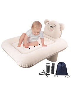 Inflatable Toddler Travel Bed, Airplane Bed for Kids, Airplane Seat Extender for Kids, Plane Bed for Toddler Baby Air Mattress, Toddler Blow Up Bed with Sides Pump and Belt