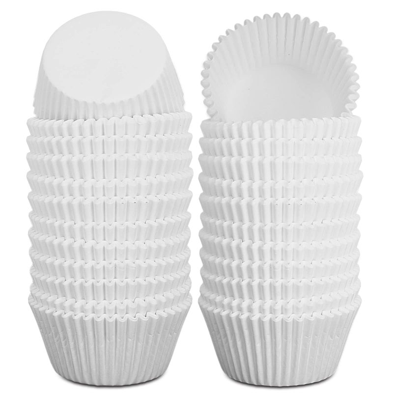 Cokiecan Cokiecan 600 Pcs White Cupcake Liners Standard Size Baking Cups FoodGrade Greaseproof Paper Muffin Liners No Smell Cupcake Wrappers for Wedding Birthday Party