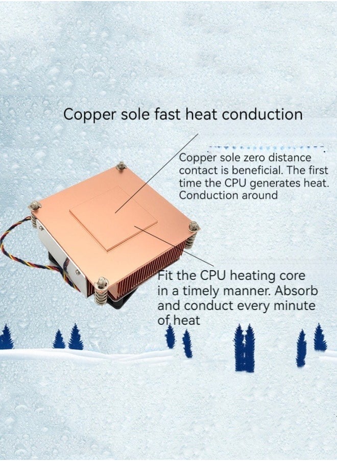 New desktop computer CPU radiator computer host temperature control fan pure copper tube air cooler