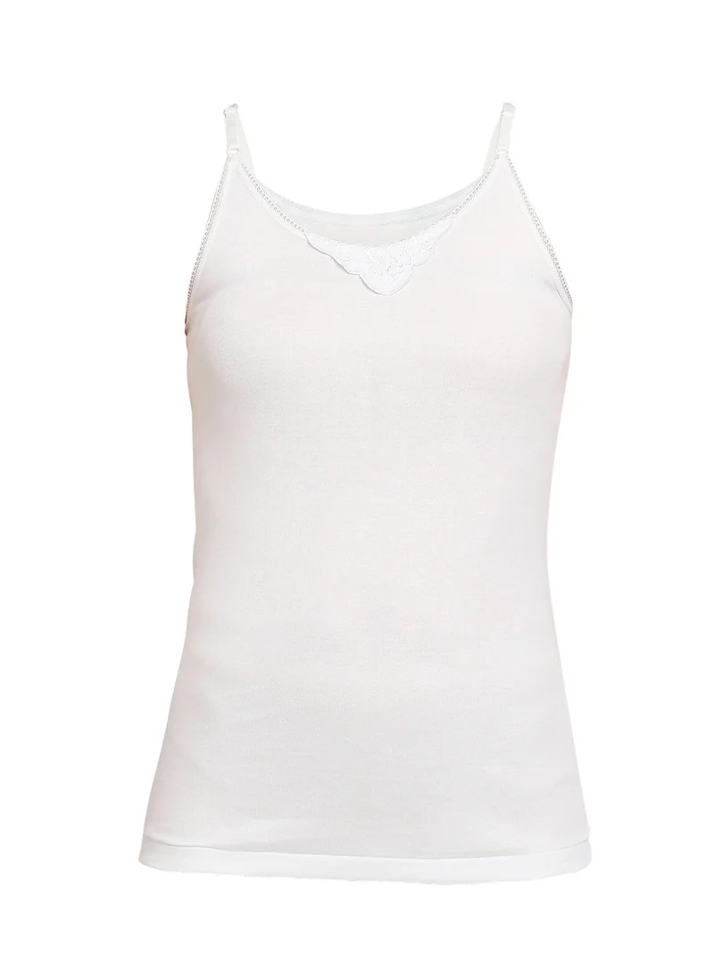 BYC GIRLS ADJUSTABLE STRAP COTTON CAMISOLE - WHITE