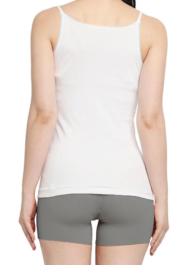 BYC GIRLS ADJUSTABLE STRAP COTTON CAMISOLE - WHITE