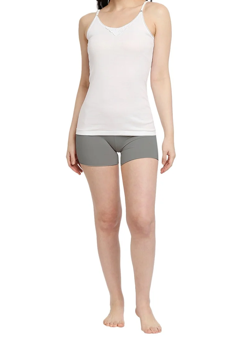 بي واي سي بلوزة قطنية للبنات بحمالات قابلة للتعديل - أبيض