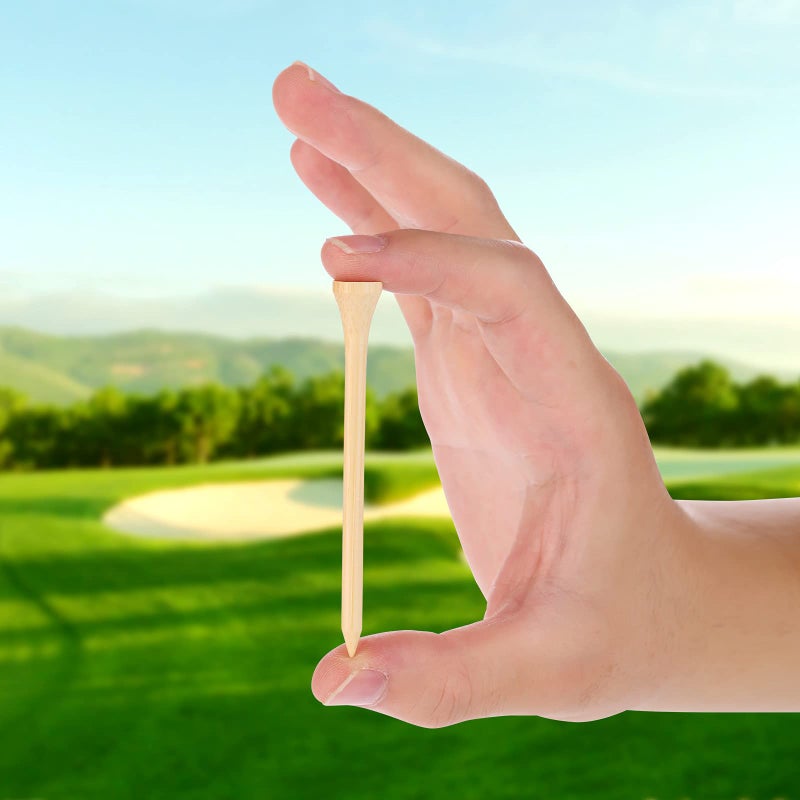 GFGL Golf Tees Durable Bamboo Tees 100Pcs 3-1/4" Friendly Biodegradable Material Reduce Friction Side Spin More Stable (Primary) - Image 3