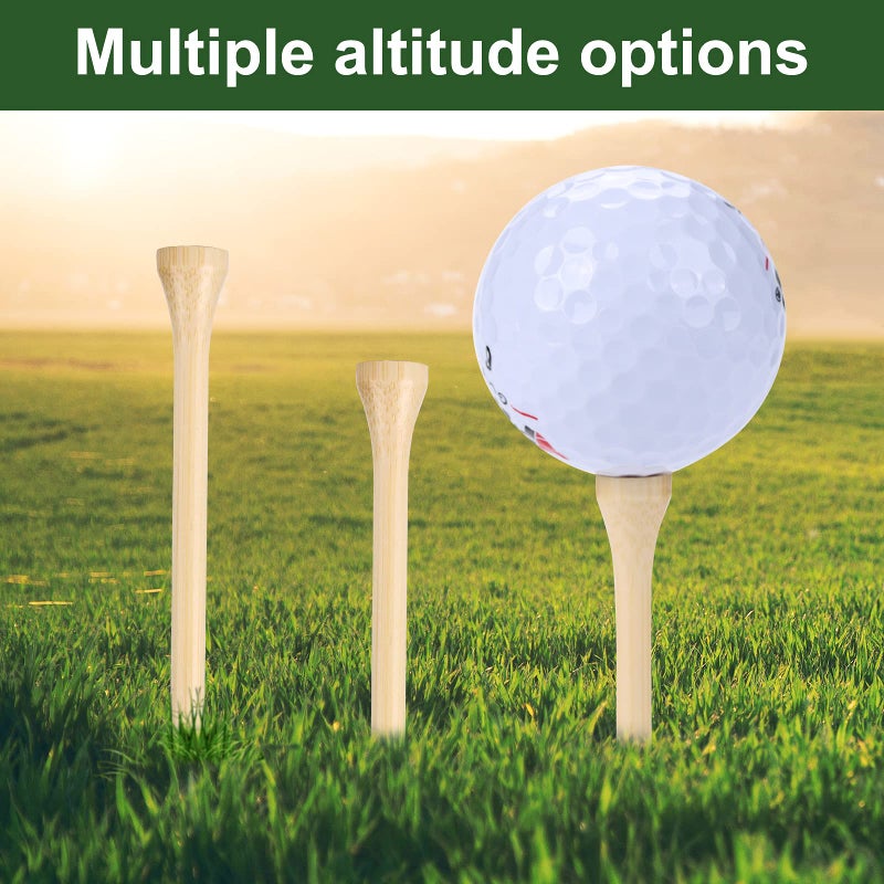 GFGL Golf Tees Durable Bamboo Tees 100Pcs 3-1/4" Friendly Biodegradable Material Reduce Friction Side Spin More Stable (Primary) - Image 2