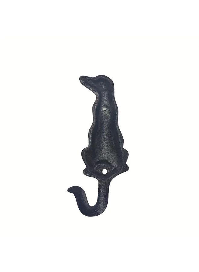 خطاف حائط كلب حديدي كلاسيكي، خطافان خلفيين، ظل كلب، لون، ديكور مدخل - Image 1