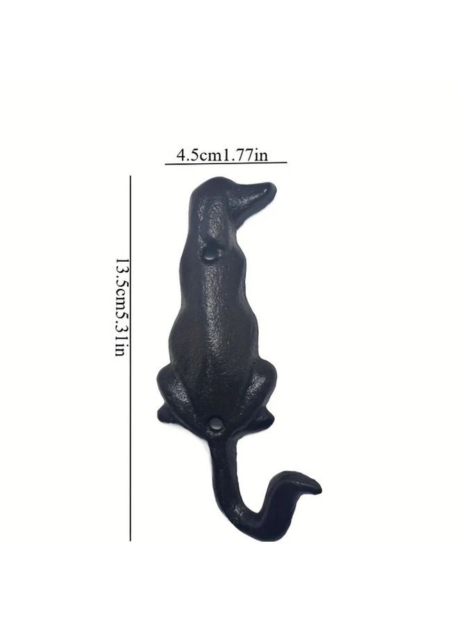 خطاف حائط كلب حديدي كلاسيكي، خطافان خلفيين، ظل كلب، لون، ديكور مدخل - Image 3