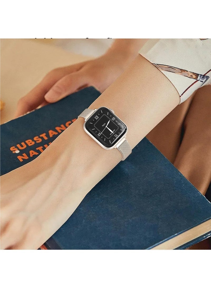 HL-Tech Compatible with Apple Watch Band for women 38mm 40mm 41mm, Stainless Steel Magnetic Mesh Strap work on iWatch Series9/ 8/ 7/ 6/ 5/ 4/ 3/ 2/ 1 - Image 5