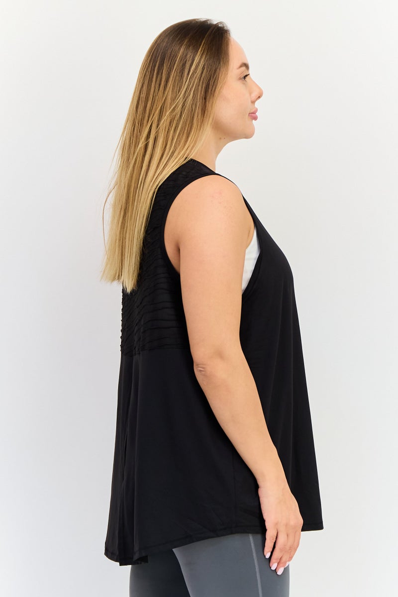 PUMA بلوزة خارجية بدون أكمام للنساء الحوامل بشعار العلامة التجارية، سوداء - Image 2