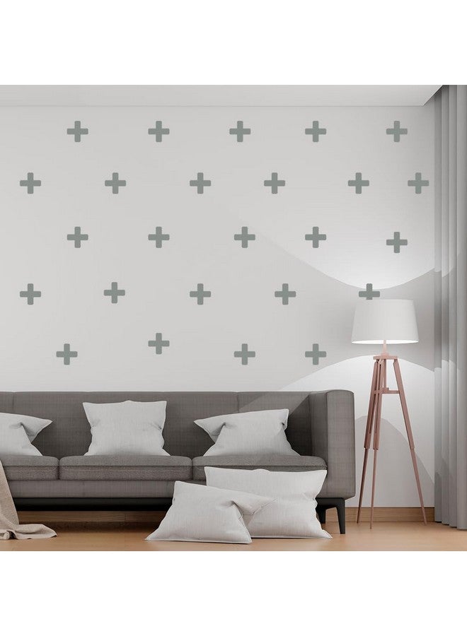 BugyBagy 125 Pcs/Swiss Cross Black Plus Sign Wall Decals 2 Inch- Removable Wall Decals for Kids Room Decoration + Vinyl Decor by Bugybagy (Matte Black) (Dark Grey) - Image 3