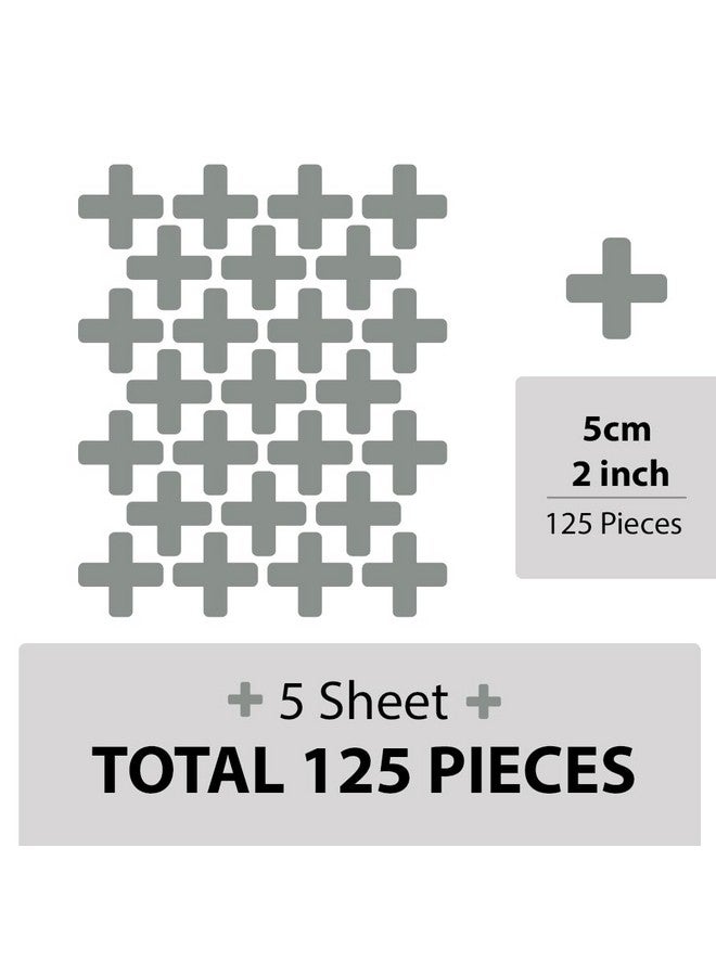 BugyBagy 125 Pcs/Swiss Cross Black Plus Sign Wall Decals 2 Inch- Removable Wall Decals for Kids Room Decoration + Vinyl Decor by Bugybagy (Matte Black) (Dark Grey) - Image 5