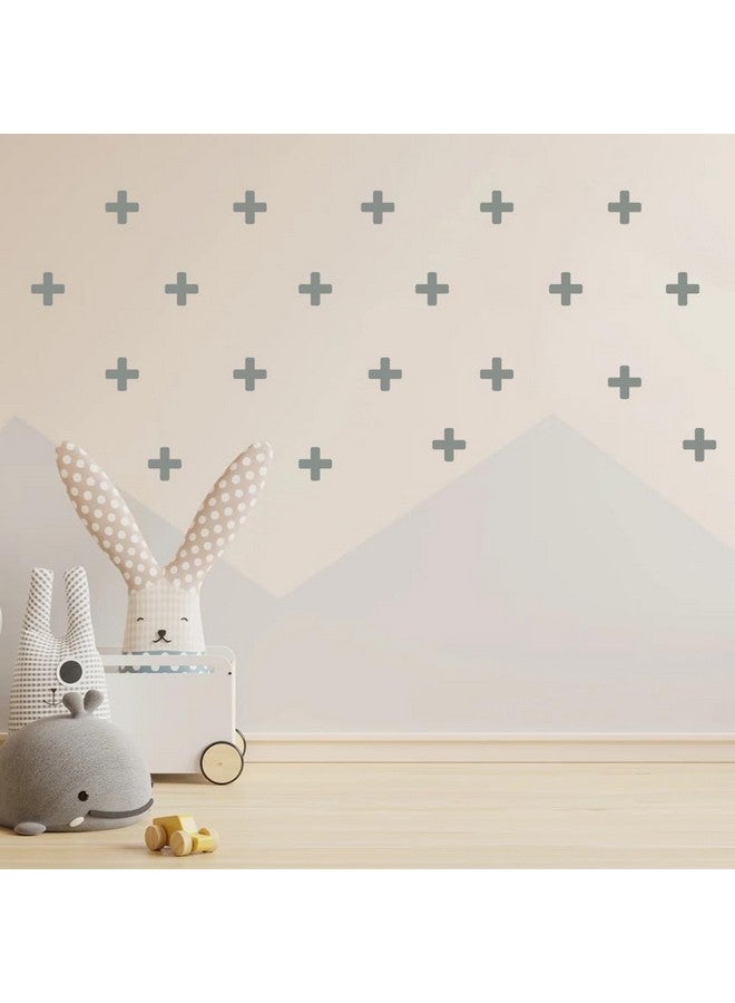 BugyBagy 125 Pcs/Swiss Cross Black Plus Sign Wall Decals 2 Inch- Removable Wall Decals for Kids Room Decoration + Vinyl Decor by Bugybagy (Matte Black) (Dark Grey) - Image 2