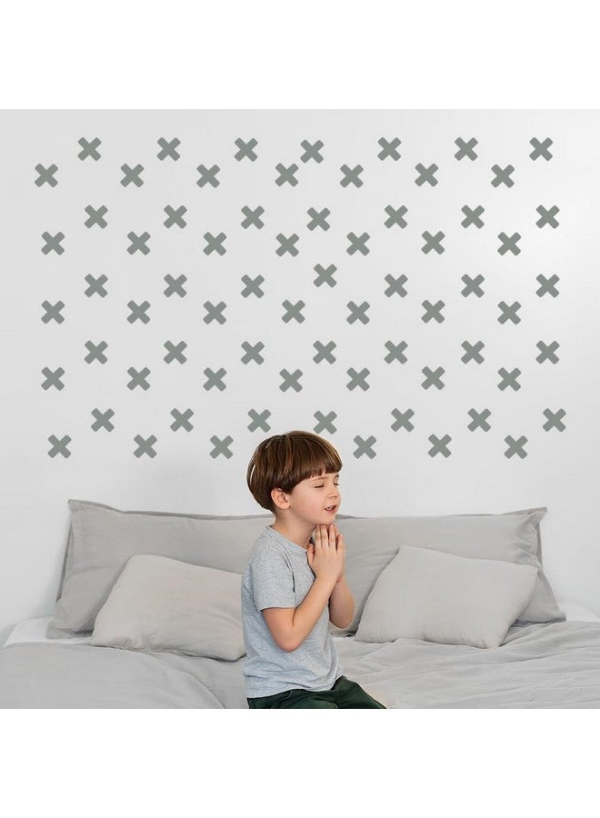 BugyBagy 125 Pcs/Swiss Cross Black Plus Sign Wall Decals 2 Inch- Removable Wall Decals for Kids Room Decoration + Vinyl Decor by Bugybagy (Matte Black) (Dark Grey) - Image 4