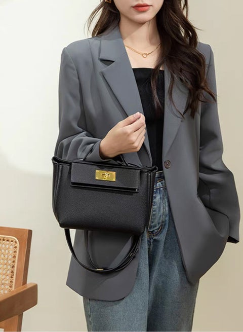 Women's Luxury Handbags Multifunctional Top Handle Satchel Handbag Commuter Versatile Premium Soft PU Leather Crossbody Bag Shoulder Black Bags For Ladies