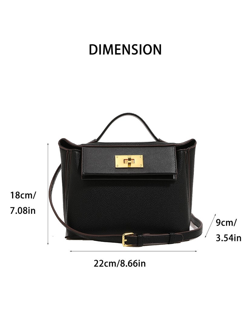 BLLE ROWN Women's Luxury Handbags Multifunctional Top Handle Satchel Handbag Commuter Versatile Premium Soft PU Leather Crossbody Bag Shoulder Black Bags For Ladies  - Image 4