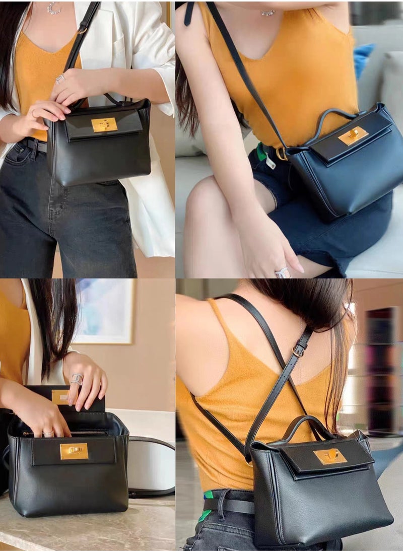 BLLE ROWN Women's Luxury Handbags Multifunctional Top Handle Satchel Handbag Commuter Versatile Premium Soft PU Leather Crossbody Bag Shoulder Black Bags For Ladies  - Image 3