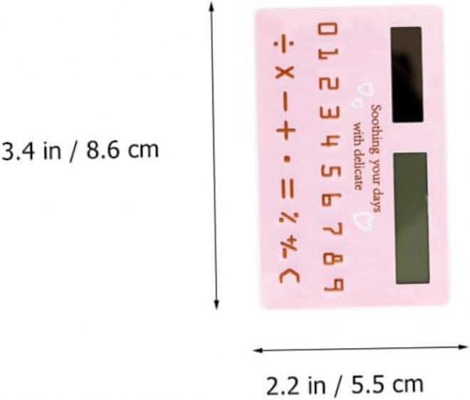 2Pcs Solar Energy Mini Pocket Calculators Ultra-Thin Card-Design Essential Calculators for Students Office Stationery Supplies Random Design - Image 2