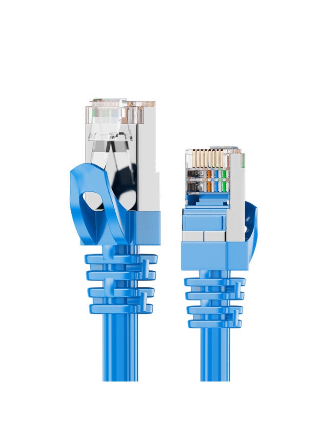 Generic Cat6e Finished Network Cable RJ45 Super Six Copper Clad Aluminum Oxygen Free Copper 8 Core Notebook Computer Network Jumper Gigabit-Color:Category Six Blue-Line Length:0.5 M  - Image 1