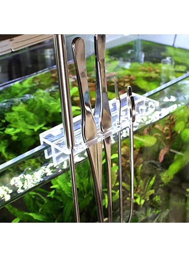 B & K الاكريليك النباتات المائية العشب صيانة أداة حامل حوض السمك الرف المنظم خزان الأسماك الملقط مقص تخزين الرف - Image 1