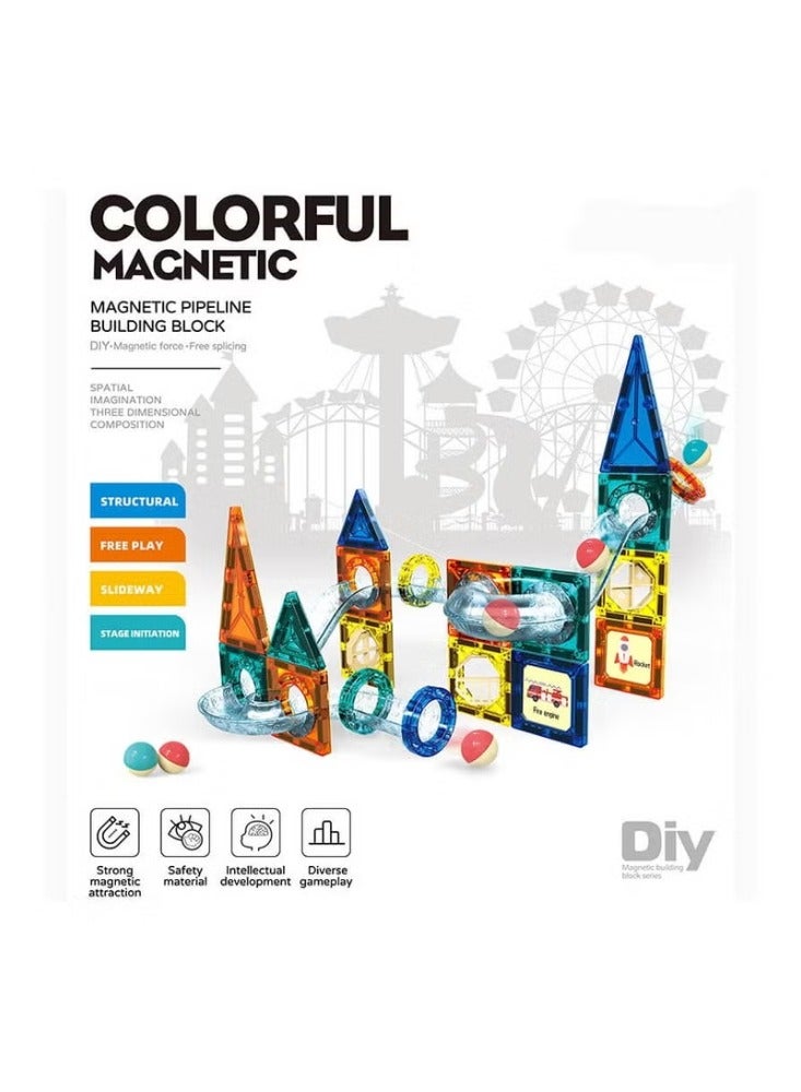 دريمزون 42 قطعة 3D كتل البناء المغناطيسي العصي رود مجموعة اللعب 3 + سنوات Durale وقوي 3+ سنوات - Image 1