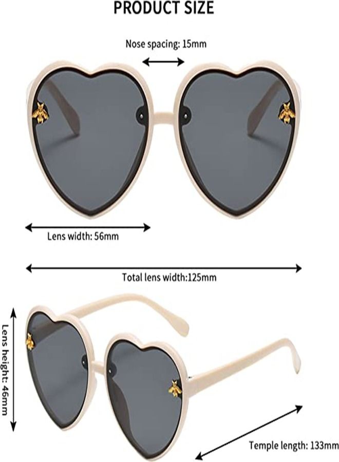 SYOSI Heart-shaped Sunglasses for Kids Stylish Cute Bee Frame for Toddler Girls Boys Age 2-10 UV400 Protection, Children's Sunglasses Light Color Gradient Lens Jelly Frame Sunglasses  - Image 3