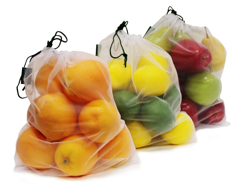 Earthwise Reusable Mesh Produce Bags - Washable Set of 9 Premium Bags  TRANSPARENT Lightweight  Strong SEE-THROUGH Mesh for shopping  transporting and storing fruits and veggies. - Image 4