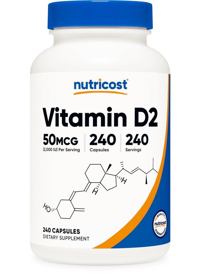 Nutricost Vitamin D2 Supplement (2000 IU) 240 Capsules - Vegan, Non-GMO, Gluten-Free, Third-Party Tested - Image 1