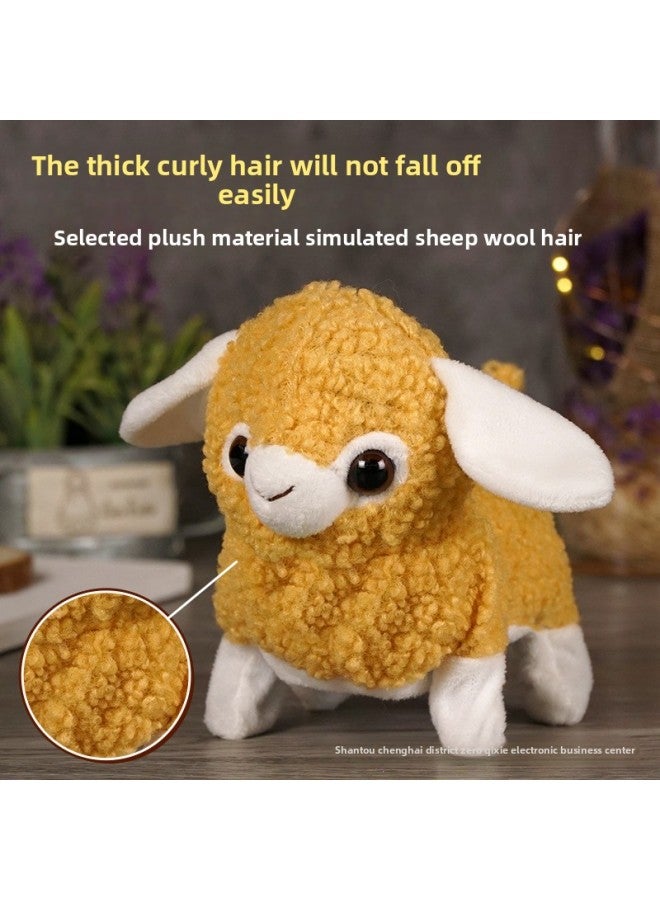 Children's Simulation Pet Plush Toy Electric Sheep Toy Head Can Move Can Call Can Walk Without Losing Hair For Boys And Girls-Color:Sheep [Powder]]-Specifications:opp Bag  - Image 5