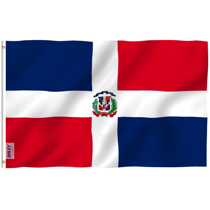 ANLEY Fly Breeze 3x5 Foot Dominican Republic Flag - Vivid Color and Fade proof - Canvas Header and Double Stitched - Dominican National Flags Polyester with Brass Grommets 3 X 5 Ft - Image 1