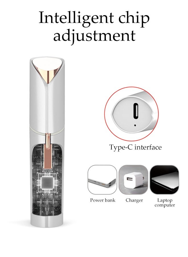 DUNISO Electric Hair Remover，Facial Hair Removal for Women，Painless Hair Removal Device，Battery Version，Easy to Carry，Easy to Clean，for Lip, Chin, Arms,White - Image 5