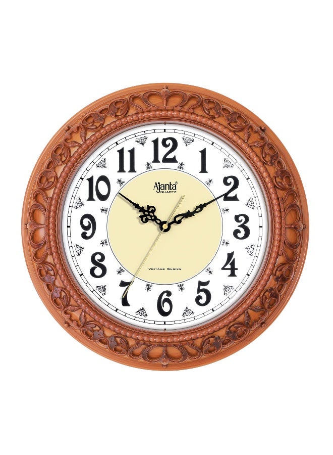 Ajanta Quartz Plastic Silent Sweep Movement Vintage Wall Clock 14 Inch Wall Clock Maple - Image 1