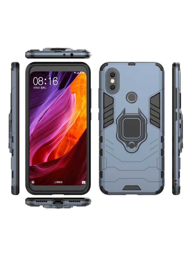 Blue Protective Cover With Ring Bracket For Xiaomi - Image 2